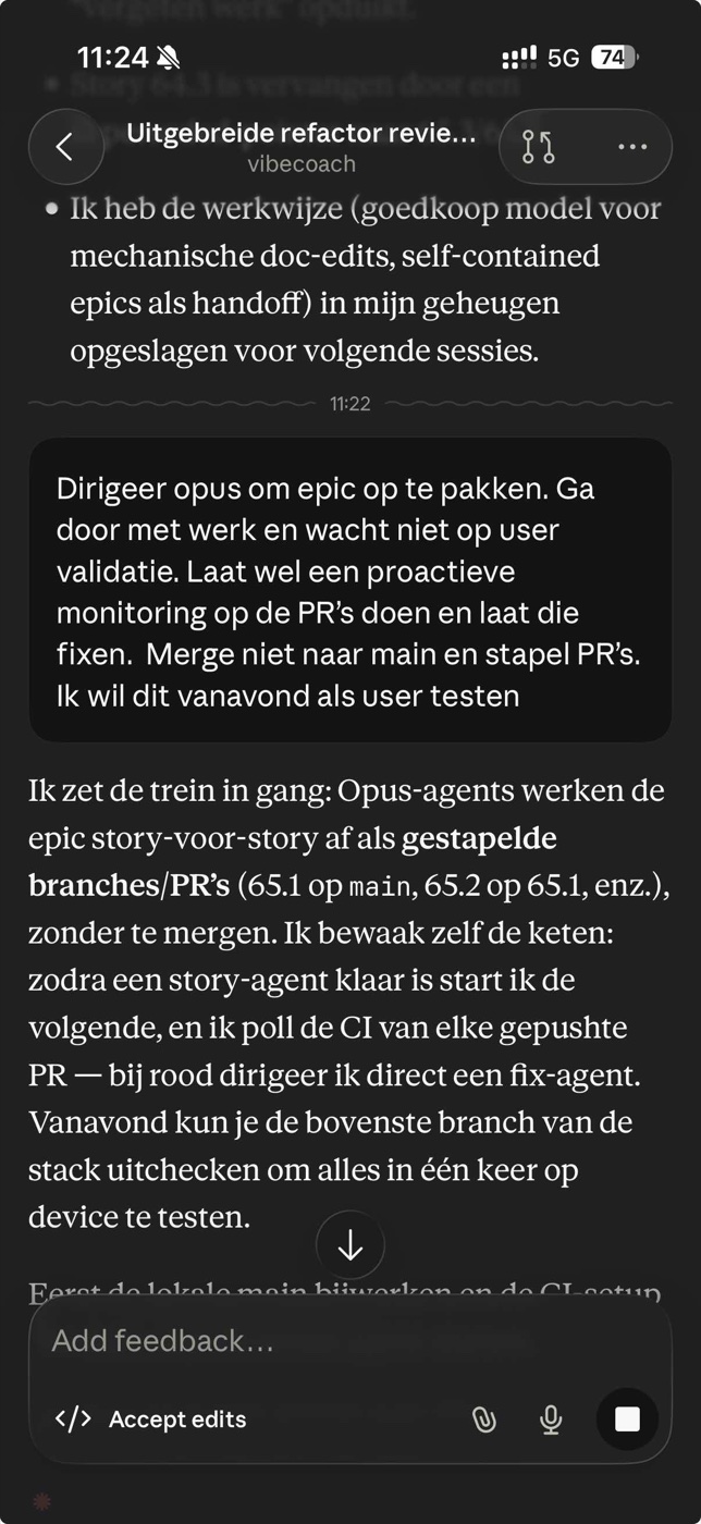 Opdracht aan de regie-agent vanaf de telefoon